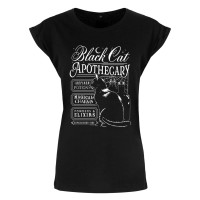 T-Shirt Ladies Black Cat Apothecary ( Size M )